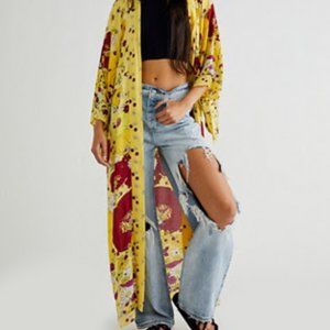 Free People Yellow Maxi Kimono